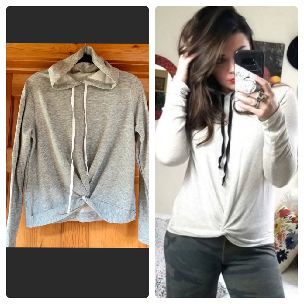 Anthropologie DREW Grey Heathers Lounge Hoodie